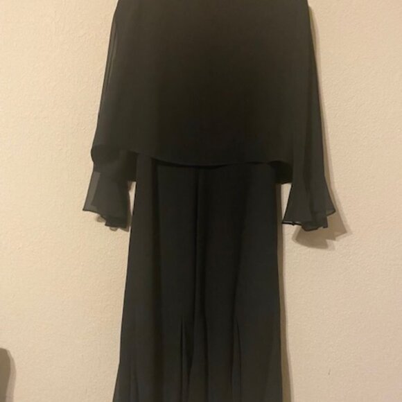 Black Chiffon Dress with Matching Jacket - Picture 2 of 11